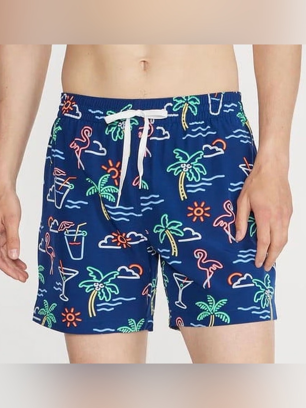 chubbies “Neon Lights” Stretch Swim Trunks Mens Small EUC